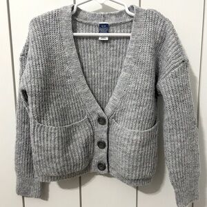 Girl’s Sweater- Gray Cardigan - Old Navy Toddler- Size XS (5) Button Cardigan.